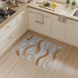 Beige Abstract Brush Stroke Area Rug