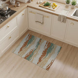 ODIKA Modern Abstract Earth Tone Washable Area Rug - Low Pile Non-Slip Rug for Living Room