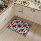 Red Ornate Red Floral Vintage Area Rug