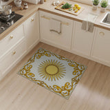 Ornate Golden Sunburst Area Rug