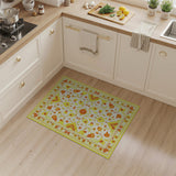 Vibrant Yellow Floral Persian Area Rug
