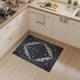 Vintage Blue Persian Medallion Area Rug