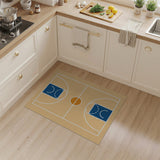 Geometric Modern Basketball Court Outline Area Rug