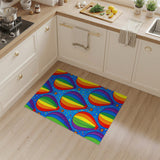 Vibrant Rainbow Balloon Kids Area Rug