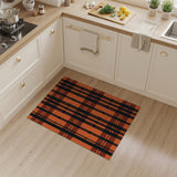 Bold Orange Black Plaid Orange Area Rug