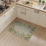 Elegant Cream Floral Border Area Rug