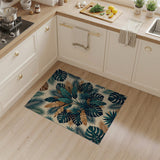 Lush Monstera Palm Leaf Boho Area Rug