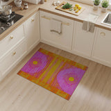 Vibrant Pink Orange Sunburst Geometric Area Rug