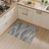 Abstract Area Beige and Neutral Abstract Wave Beige Neutral Area Rug