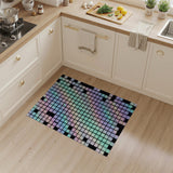 Iridescent Pixel Grid Area Rug