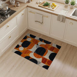 Geometric Modern Bold Geometric Orange Black Area Rug