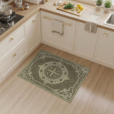 Distressed Green Vintage Area Rug