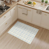 Blue Checkered Washable Area Rug