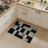 Black and White Geometric Modern Black White Geometric Area Rug