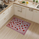 Strawberry Pink Fruit Pattern Area Rug