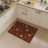 Halloween Candy Corn Ghost Houndstooth Rug