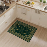 Emerald Green Gold Snowflake Heritage Rug