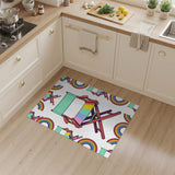 Multi-color and Patterns Rainbow Director Chair Kids Area Rug