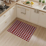 Rustic Red Gingham Checkered Area Rug