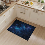 Washable Deep Blue Galaxy Area Rug - Low Pile & Non-Slip Space Design