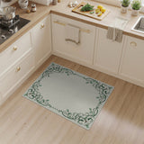 Ornate Green Vine Butterfly Floral Rug