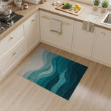 Cascading Teal Waves Area Rug