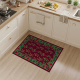Red Berry Cluster Ornate Border Area Rug