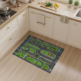 Vibrant Cartoon City Street Play Rug
