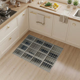 Modern Black White Grid Facade Area Rug