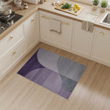 Purple Curved Abstract Geometric Area Rug