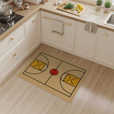 Geometric Modern Multi-color and Patterns Basketball Court Geometric Area Rug