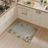 Seashell Starfish Coastal Beach Area Rug