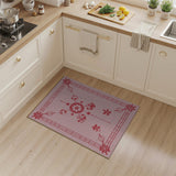 Vintage Pink Floral Star Medallion Rug