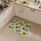 Cheerful Yellow Sunflower Pattern Area Rug