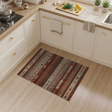 Terracotta Multi-Stripe Geometric Area Rug