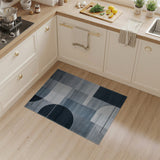 Modern Geometric Navy Grey Area Rug