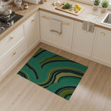Teal Green Swirling Abstract Area Rug