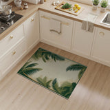 Coastal Palm Frond Border Area Rug