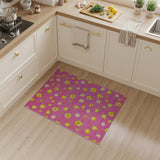 Pink Vibrant Pink Yellow Daisy Floral Area Rug