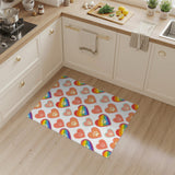 Rainbow Paw Heart Kids Washable Rug