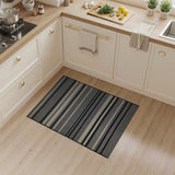 Geometric Modern Black and White Black White Striped Woven Area Rug