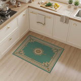 Ornate Teal Starburst Medallion Area Rug