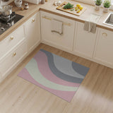 Soft Pink Abstract Wave Area Rug