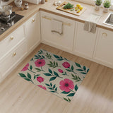 Floral Vintage Blush Pink Camellia Floral Area Rug