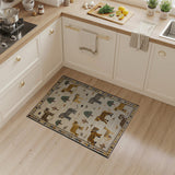 Beige Heritage Tribal Safari Animals Rug