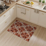 Vibrant Orange Clover Geometric Area Rug