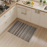 Beige Grey Horizontal Striped Woven Area Rug