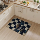 Distressed Vintage Bison Checkered Rug