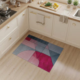 Modern Geometric Pink Grey Area Rug