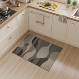 Grey Modern Abstract Grey Geometric Area Rug